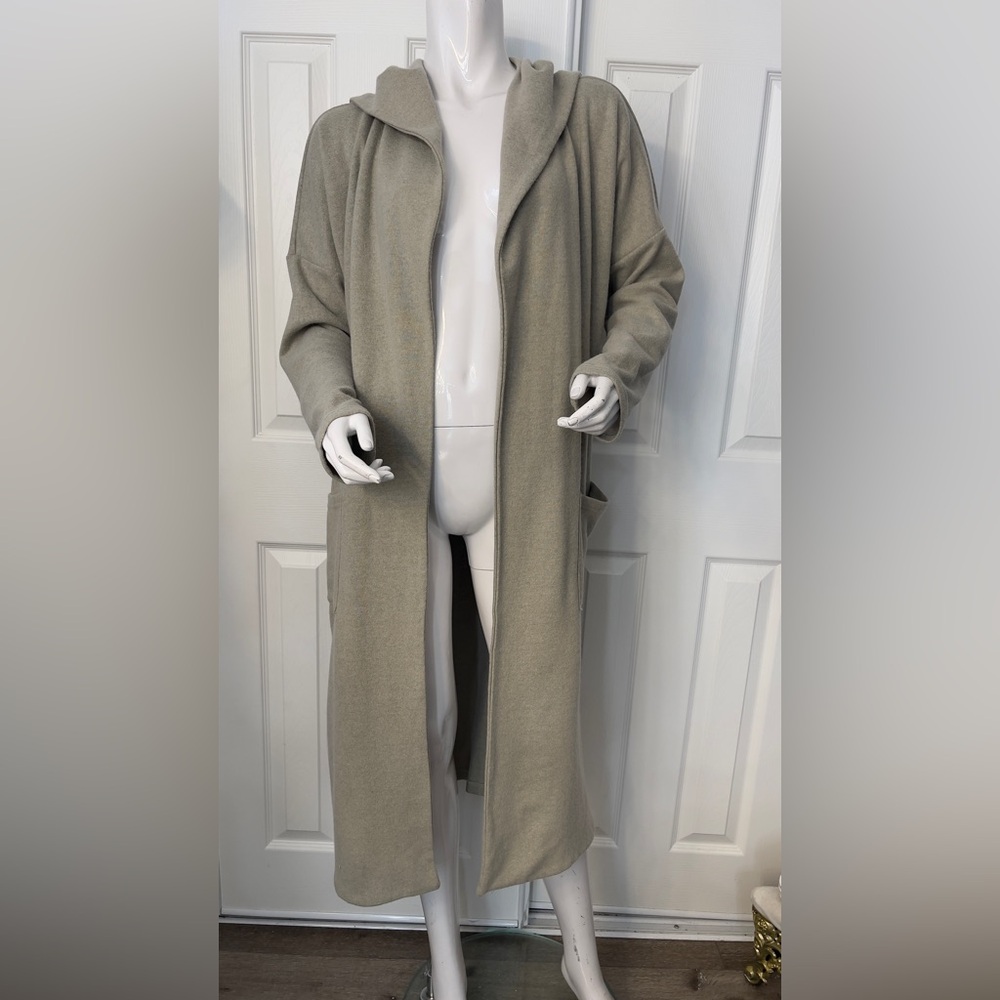 Women's Beige Hooded Cardigan